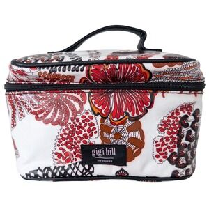 Gigi Hill Cosmetic Bag Multicolor Floral Print Zip Makeup Case Toiletry Travel
